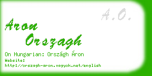 aron orszagh business card